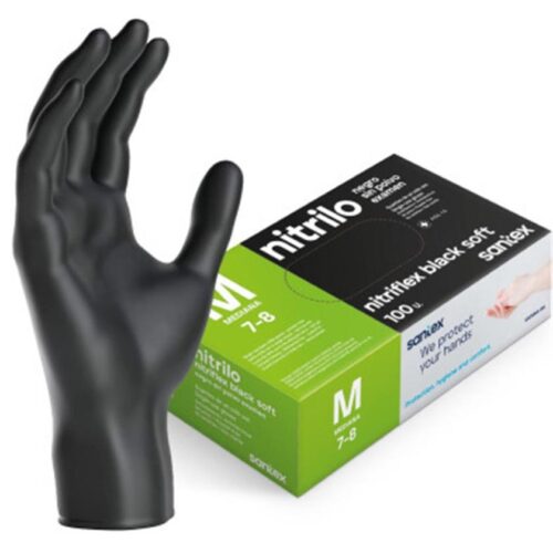 GUANTES DE NITRILO NEGRO M SANTEX
